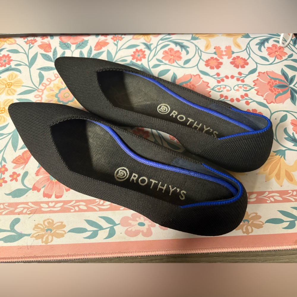 Rothy’s Woman’s The Point II Flats Black Size 9.5